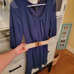 I.N. navy blue dress with belt.  Size med. Purchased at Dillard's